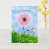 Carte Pensées pour vous avec fleur de marguerite-g (Fleur jaune)