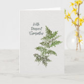 Carte Pensées pour Vous – Fougère Verte (Fleur jaune)