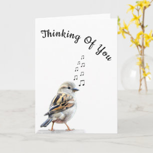 Carte Pensées pour Vous Oiseau Mignon