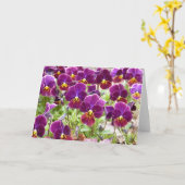 Carte Pensées pourpres (Fleur jaune)