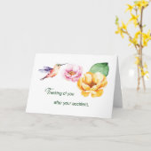 Carte Penser à l'accident de vous Fleurs et Colibri (Fleur jaune)