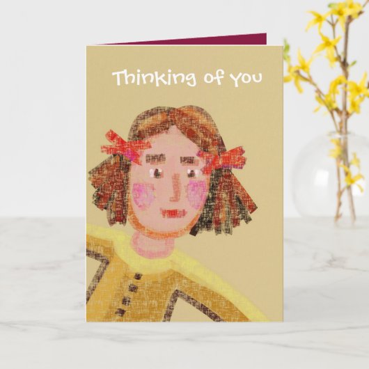 Carte Penser à toi (Fleur jaune)