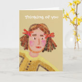 Carte Penser à toi (Fleur jaune)