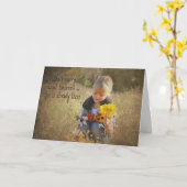 Carte penser à toi fille avec des fleurs (Fleur jaune)