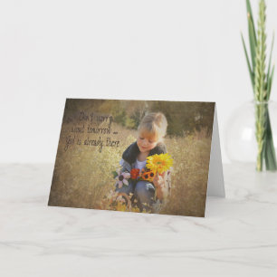 Carte penser à toi fille avec des fleurs