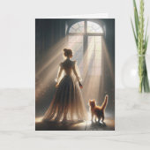 Carte Penser à toi fille avec Kitten (Devant)