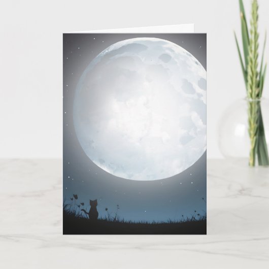 Carte Penser À Toi Kitty Au Lune (Devant)