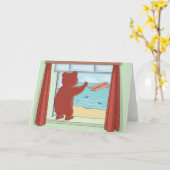 Carte Penser à toi Teddy Bear Missing You mignon Art (Fleur jaune)