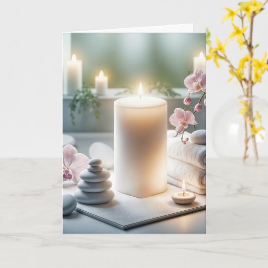 Carte Penser à vos bougies Spas (Fleur jaune)