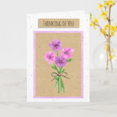 Carte Penser à vos fleurs d'aquarelle (Fleur jaune)