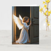 Carte Penser à votre enfant ange (Fleur jaune)