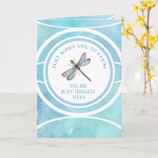 Carte Penser à votre libellule (Fleur jaune)