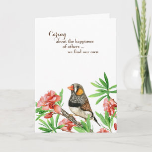 Carte penser à votre oiseau avec une citation