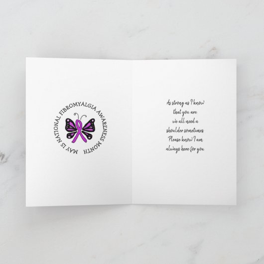 Carte Penser à votre papillon Fibromyalgie (Intérieur)