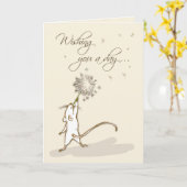 Carte Penser à votre souris avec des voeux de Dandelion (Fleur jaune)