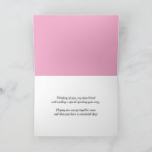 Carte Penser à votre vélo Fleurs roses (Intérieur)