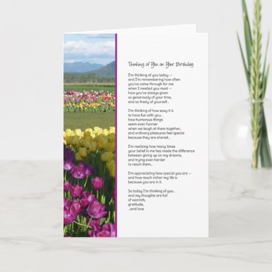 Carte Penser à vous à votre anniversaire (Devant)