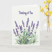 Carte Penser à vous Aquarelle Lavande Jardin pourpre (Fleur jaune)