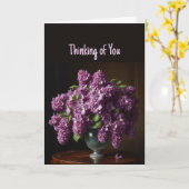 Carte Penser à vous Beaux Lilac Sprays de Fleurs (Fleur jaune)