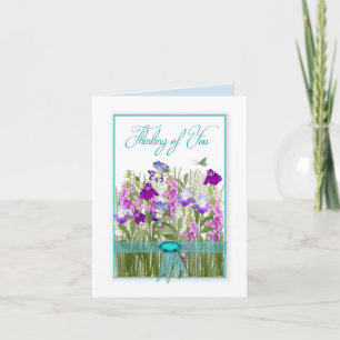 Carte Penser à vous, Belles fleurs des jardins