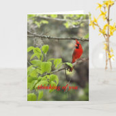 Carte penser à vous/ cardinal (Fleur jaune)