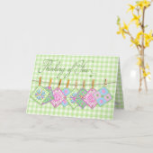 Carte Penser à vous - Carrés de courtepointe - Clothesli (Fleur jaune)