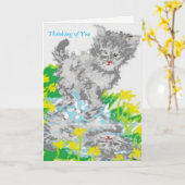 Carte Penser à vous /Carte de voeux (Fleur jaune)