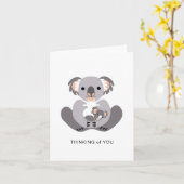 Carte Penser à vous - Céleste KOALA - Animaux sauvages (Fleur jaune)