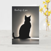 Carte Penser À Vous Chat (Fleur jaune)