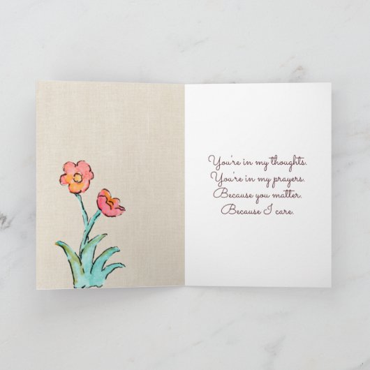 Carte Penser à vous Chien Chien Chien Chien avec Fleurs (Intérieur)