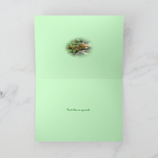 Carte Penser à vous Chipmunk sur Rock (Intérieur)