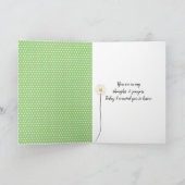 Carte Penser à vous coller fille avec des marguerites (Intérieur)