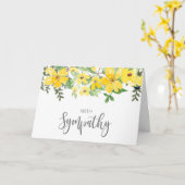 Carte penser à vous condoléances endeuillée perte aimée (Fleur jaune)