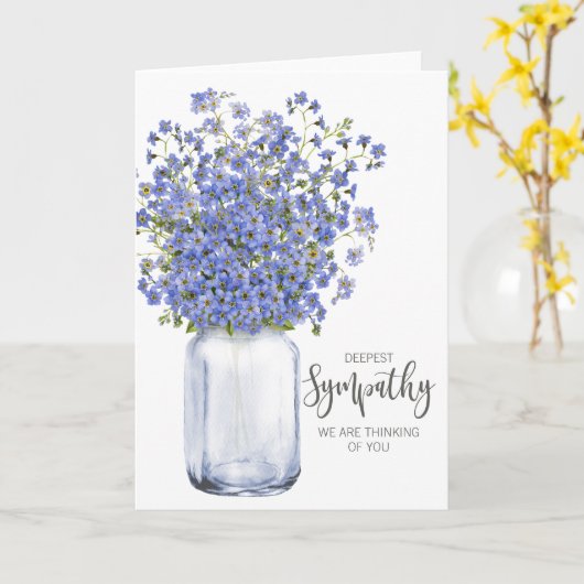 Carte penser à vous condoléances endeuillée perte aimée (Fleur jaune)