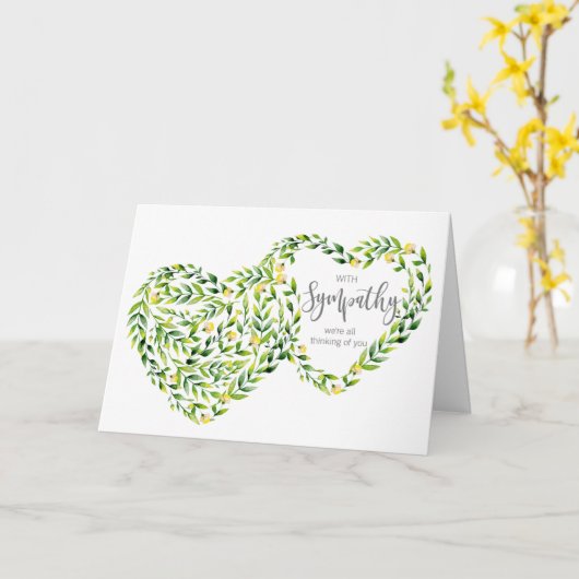 Carte penser à vous condoléances endeuillée perte aimée (Fleur jaune)