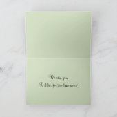 Carte Penser à vous Coupes vertes Mint Feuilles Photo (Intérieur)