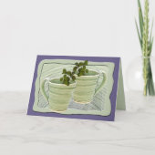 Carte Penser à vous Coupes vertes Mint Feuilles Photo (Devant)