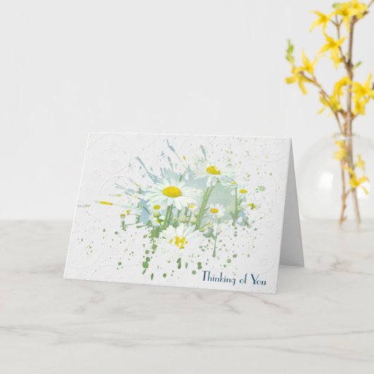 Carte Penser À Vous Daisy Splash (Fleur jaune)