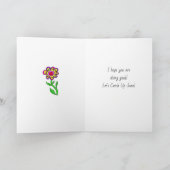 Carte Penser à vous Dame lunaire avec des fleurs (Intérieur)