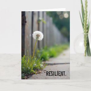 Carte Penser à vous Dandelion grandir dans un trottoir