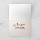 Carte Penser à vous de l'autre côté des Miles Fleurs Ros (Intérieur)