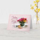 CARTE PENSER À VOUS - DÉLICATE - FLORAL/CAFÉ (Fleur jaune)
