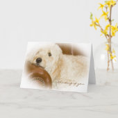 Carte Penser à vous - Dreamy Dog Resting (Fleur jaune)