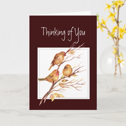 Carte Penser à vous, Écriture, Matthieu 6:26, Oiseaux (Fleur jaune)