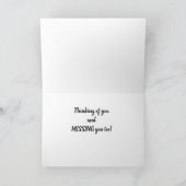 CARTE *PENSER À VOUS ET VOUS MANQUER AUSSI* (Intérieur)