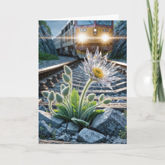 Carte Penser à vous Fleur de verre (Devant)