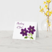 Carte Penser à vous - Fleur pourpre (Fleur jaune)