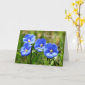 Carte Penser à vous - Fleurs bleues (Fleur jaune)