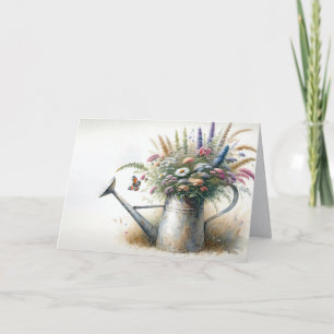 Carte Penser À Vous Fleurs sauvages Dans L'Arrosage Can