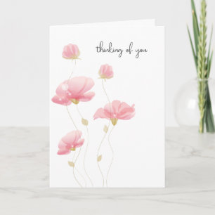Carte Penser À Vous Floral Rose